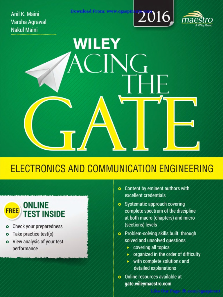 Wiley Acing The Gate Examination For Electronics And Communication Engineering Prelimscdr Lt Test Assessment Electronics