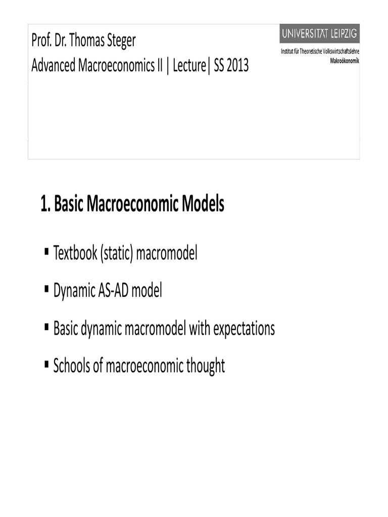 Advanced Macroeconomics II Overview | PDF | Macroeconomics | Supply And ...