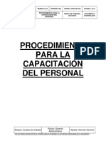 Procedimiento para La Capacitación Del Personal