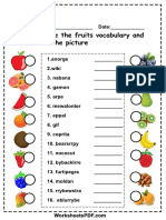 Unscramble The Fruits Vocabulary and Numbers The Picture