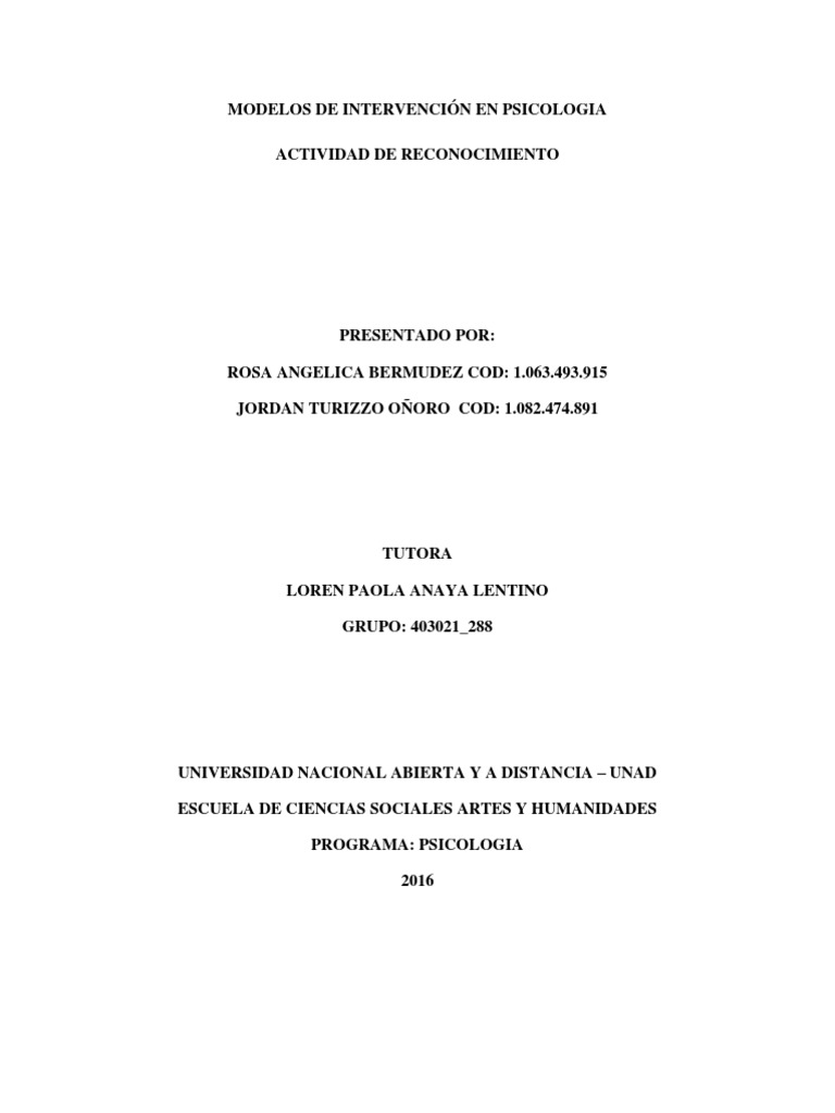 Modelos de Intervención en Psicología | PDF | Sicología | Motivación