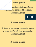 Mesa posta louva a Deus por refeição e criação