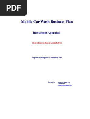 Copy of Mobile Car Wash Business Plan Financials