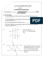 Geometry Worksheet on Parallel Lines
