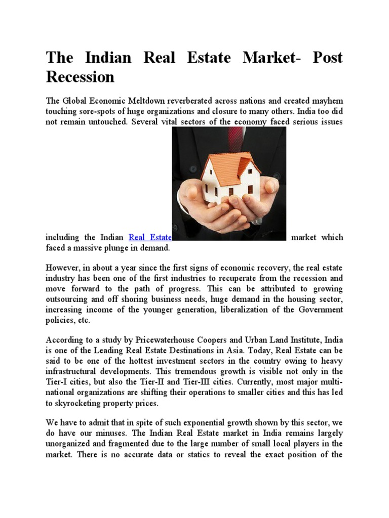 The Indian Real Estate Market | PDF | Economic Growth | Recession