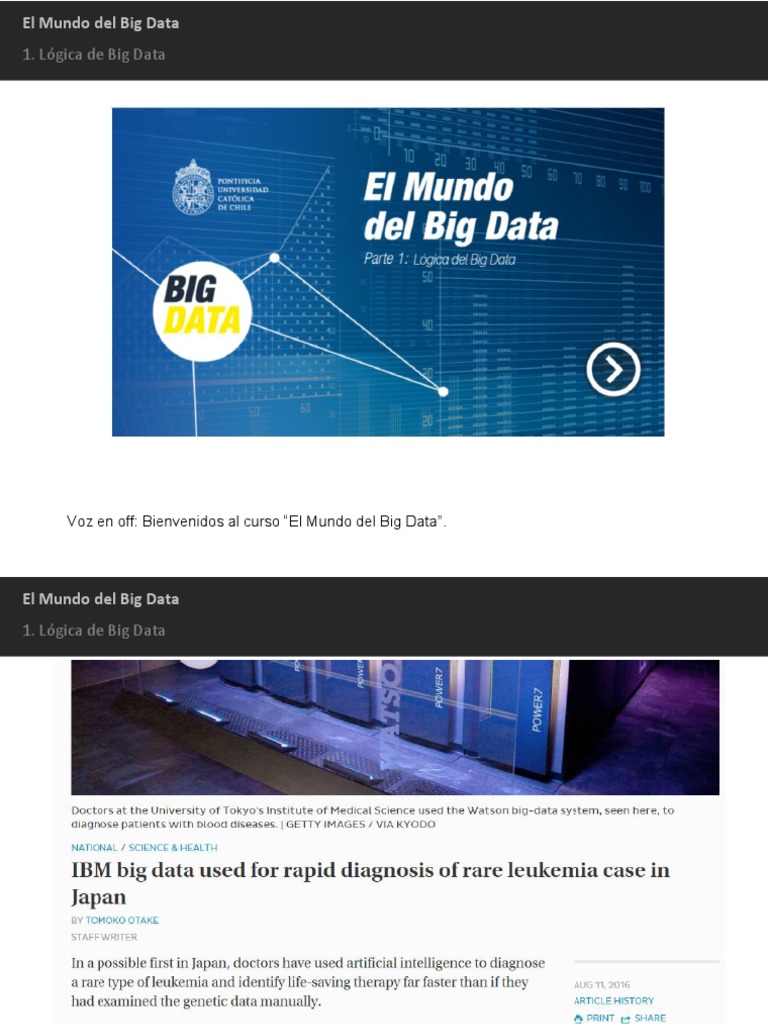 Curso sobre Big Data y sus Aplicaciones | PDF | Big Data | Diagnostico ...
