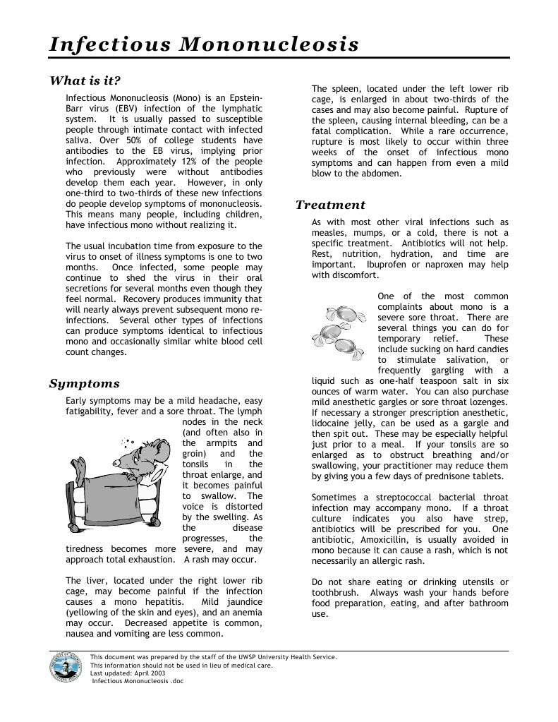 Infectious Mononucleosis Overview | PDF | Medicine | Medical Specialties