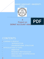 Maharishi Dayanand Saraswati University, Ajmer: A Project On Demat Account Analysis