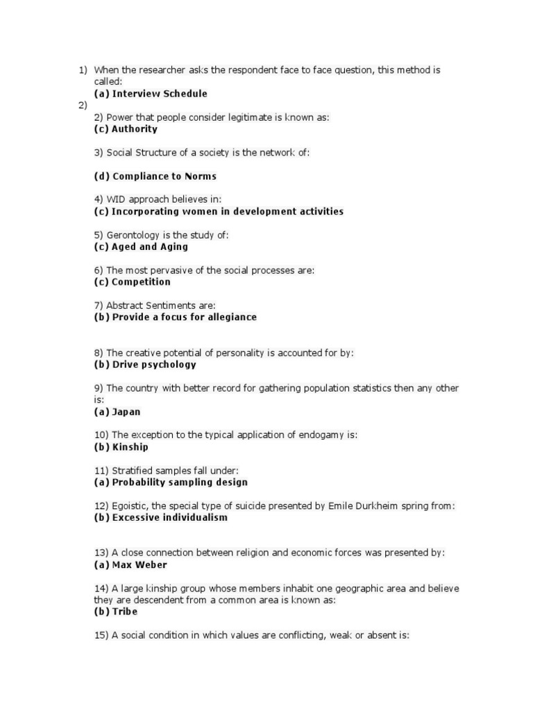 Analysis of a Multiple Choice Questionnaire Covering Key Concepts in