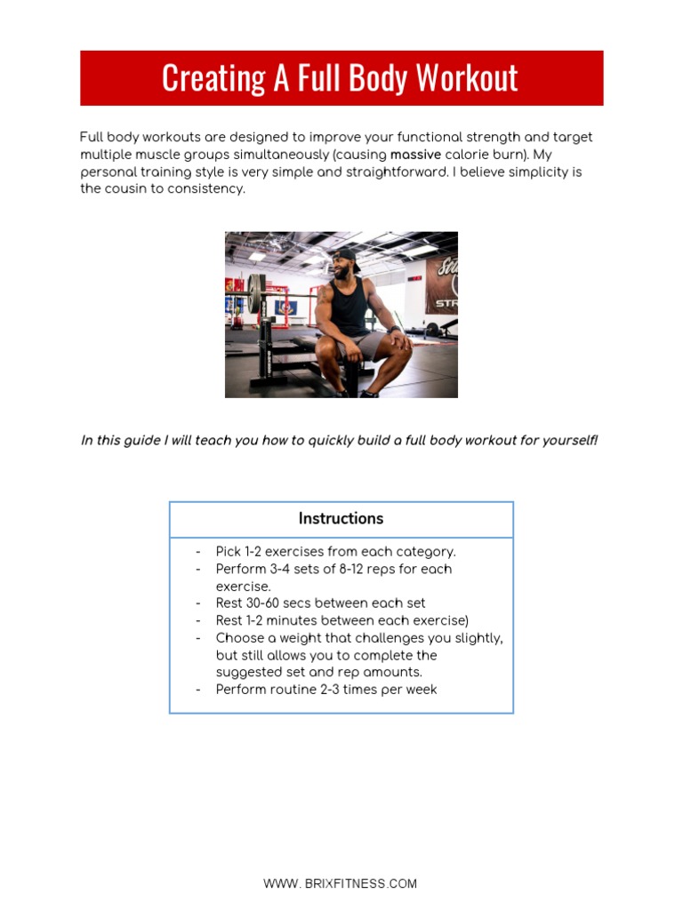 Full Body Workout Guide for All Levels | PDF | Kettlebell | Weight Training