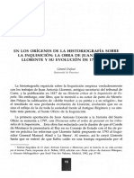 En Los Origenes de La Historiografia Sobre La Inquisicion La Obra de Juan Antonio Llorente y Su Evolucion de 1797 A 1817 PDF