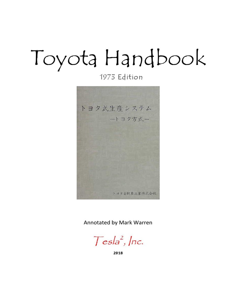 Toyota Production System Handbook 1973 | PDF | Inventory | Scientific ...