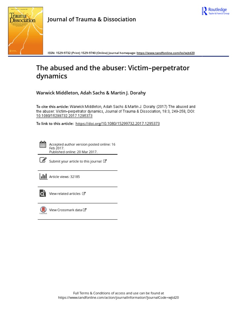 The Abused and The Abuser Victim Perpetrator Dynamics | PDF ...
