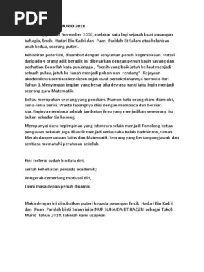 Biodata Tokoh Murid 2018 Pdf