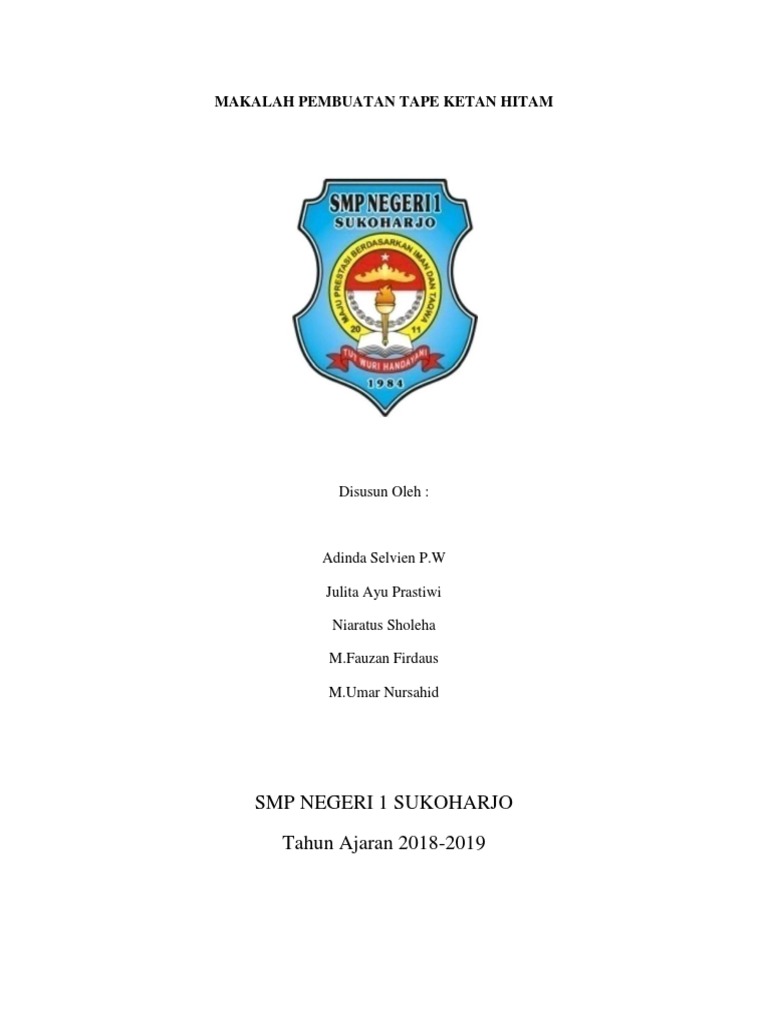 Makalah Pembuatan Tape Ketan Hitam | PDF