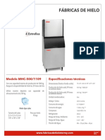 Ficha Técnica Fábrica de Hielo Torrey MHC 500