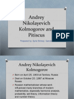 Andrey Kolmogorov and Pitiscus: Russian Mathematician and German Trigonometrist