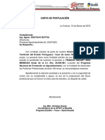 Carta de postulación para prácticas profesionales agroindustriales