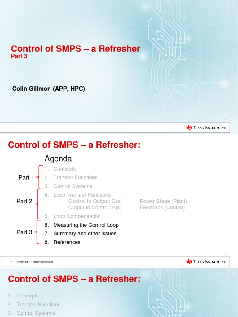 Control of SMPS: Key Concepts & Methods | PDF | Control Theory | Signal ...