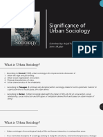 Urban Sociology's Significance and Scope