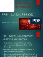 PRE - NATAL PERIOD by GROUP 1