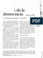 Grietas de La Democracia. La Participación Popular en Colombia