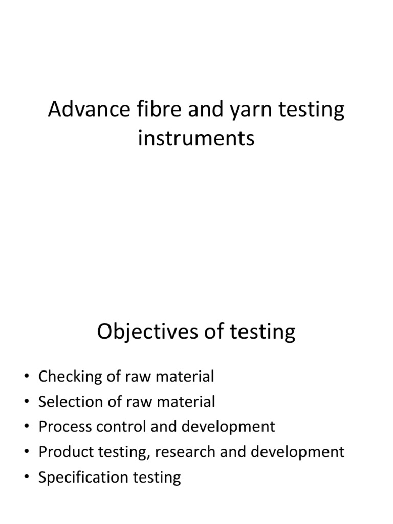 Fiber & Yarn Testing Essentials | PDF | Yarn | Spinning (Textiles)