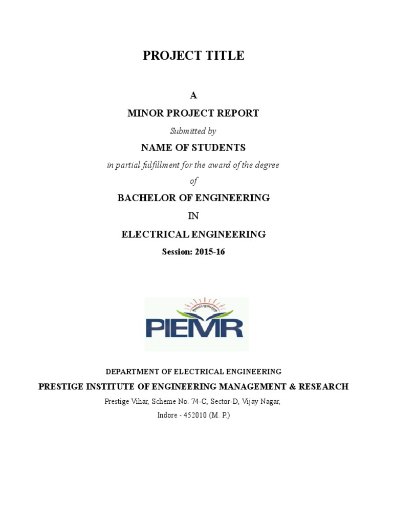 Minor Project Report Title Page | PDF | Art