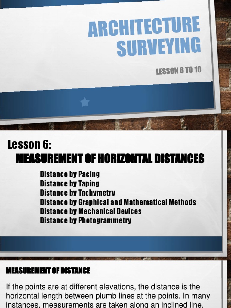 Surveying Distance Measurement Techniques | PDF | Slope | Surveying