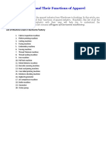 List of Machinery and Their Functions of Apparel Industry PDF