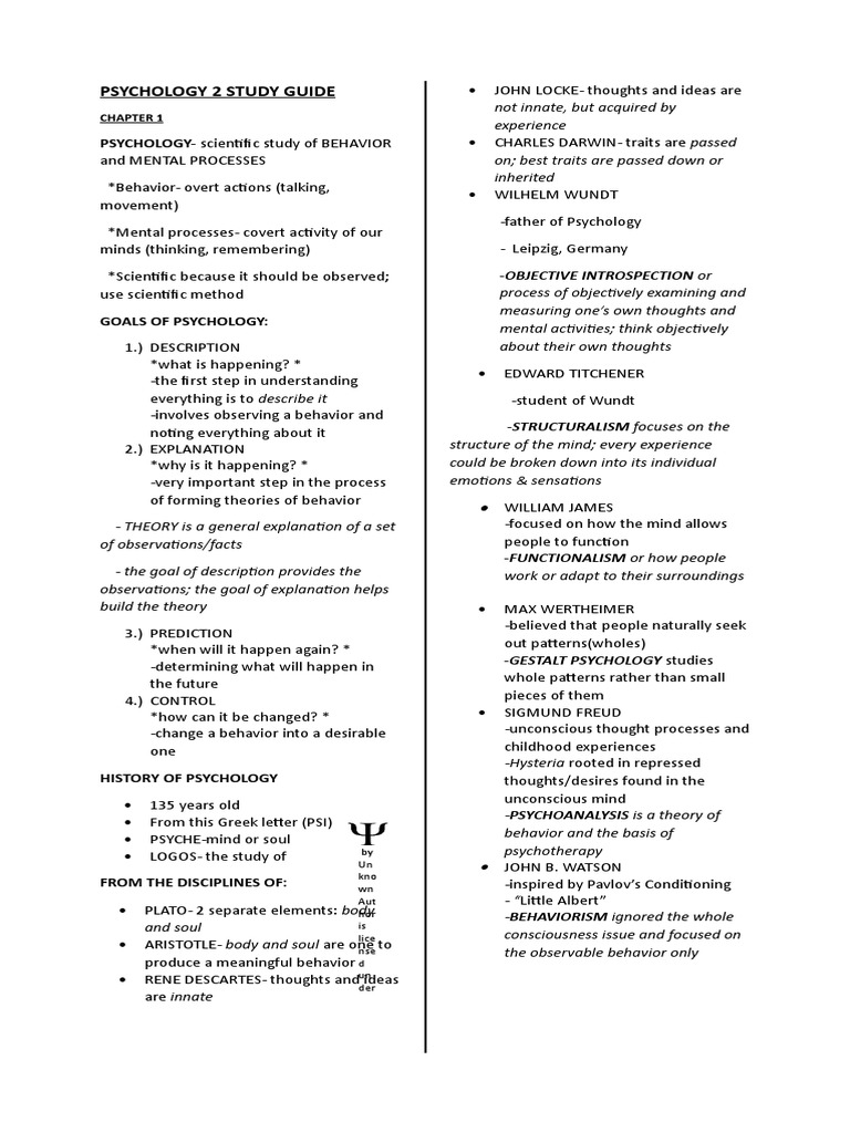 Psychology 2 Study Guide | PDF | Central Nervous System | Brain