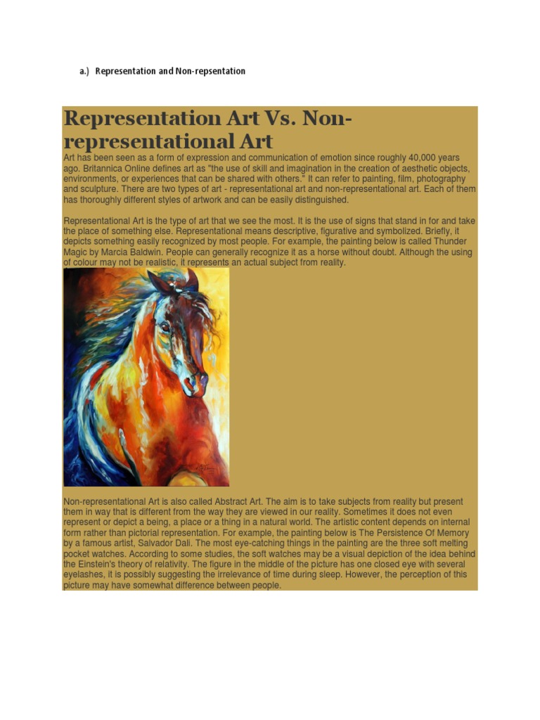 Representational vs Non-Representational Art | PDF | Abstract Art ...