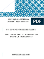 Assessing and Addressing Children's Needs in Science