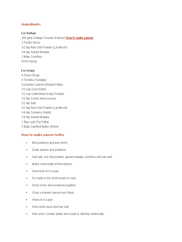 Ingredients | PDF | Cooking, Food & Wine