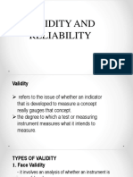 Validity Reliability