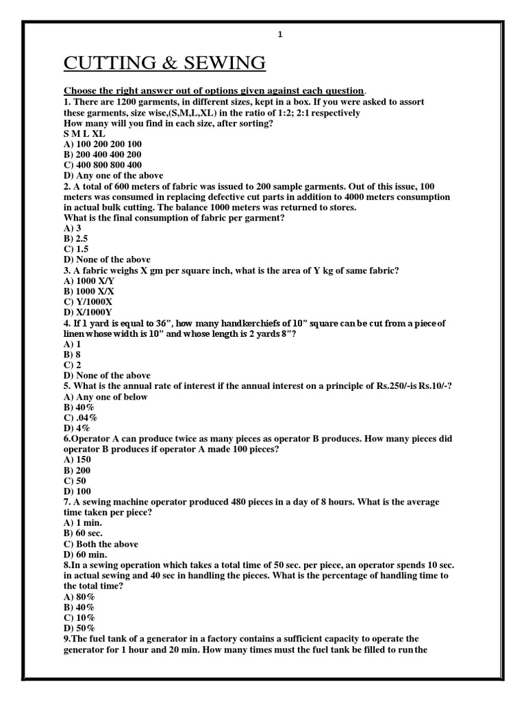 Sewing Questions and Answers Guide | PDF | Seam (Sewing) | Sewing