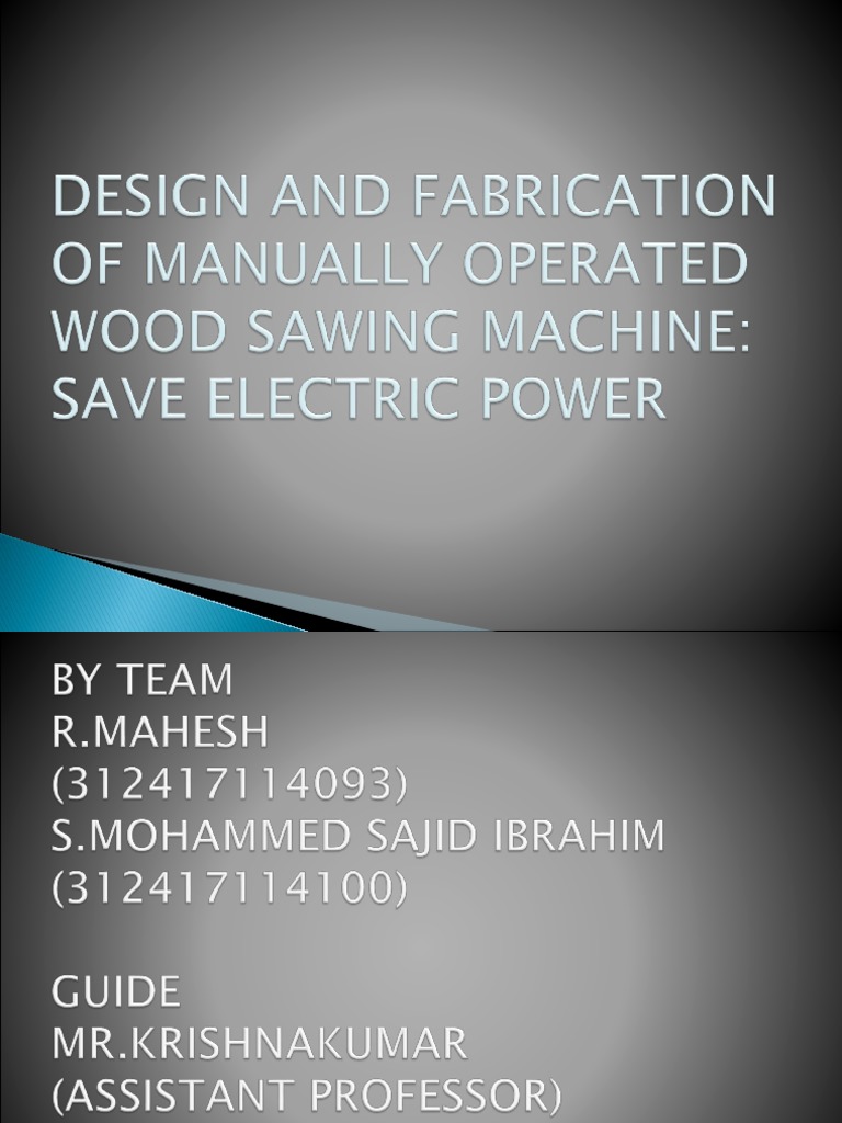 Manual Woodworking Machine Design | PDF | Machines | Screw