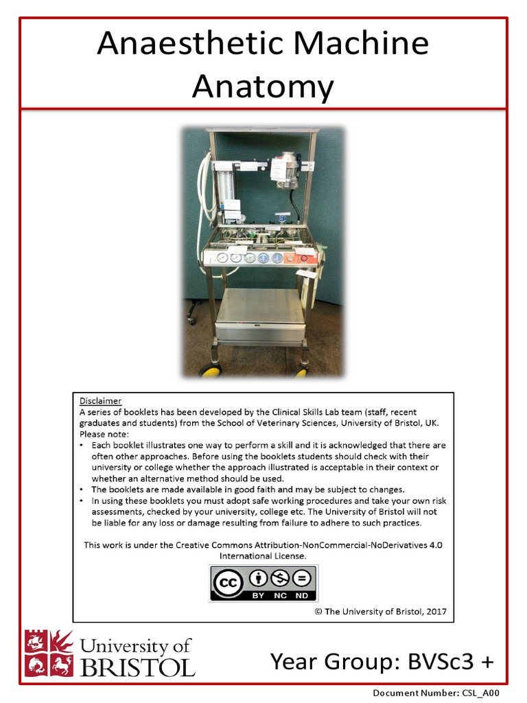 Anaesthetic Machine Anatomy | PDF | Nitrous Oxide | Valve