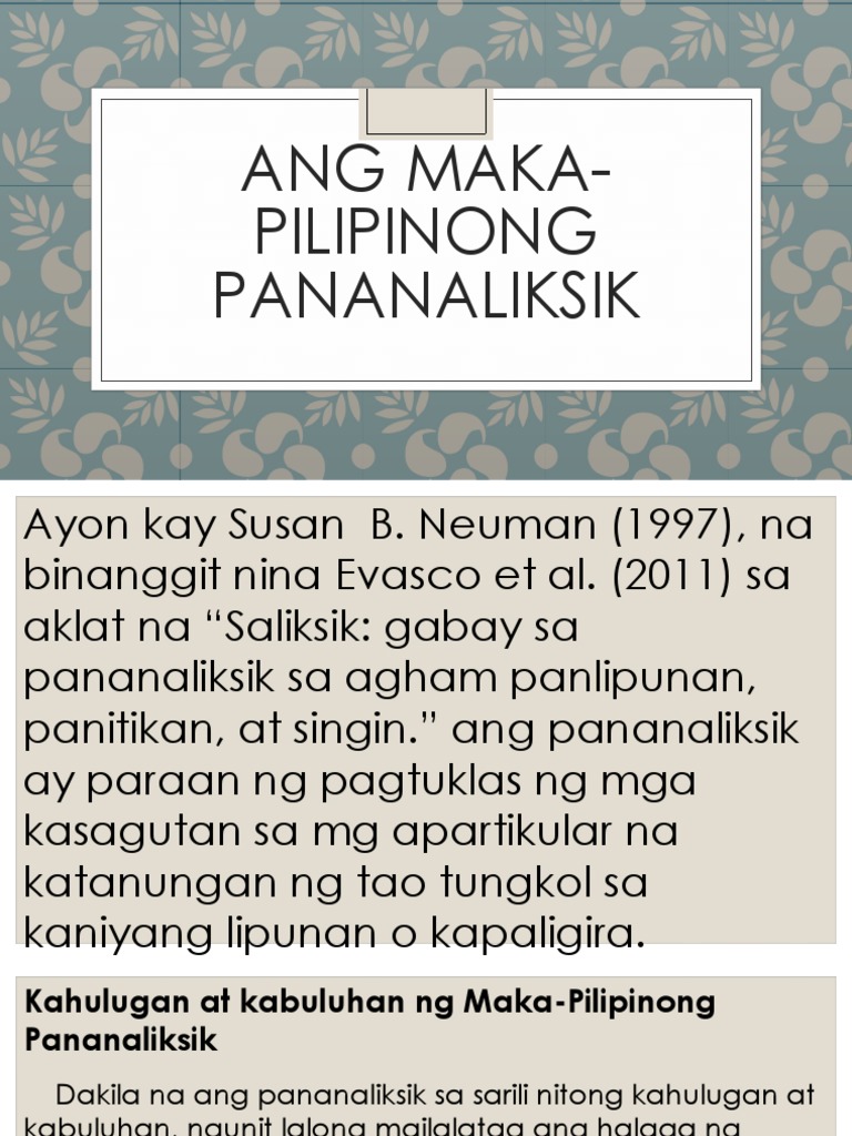 Ang Maka Pilipinong Pananaliksik
