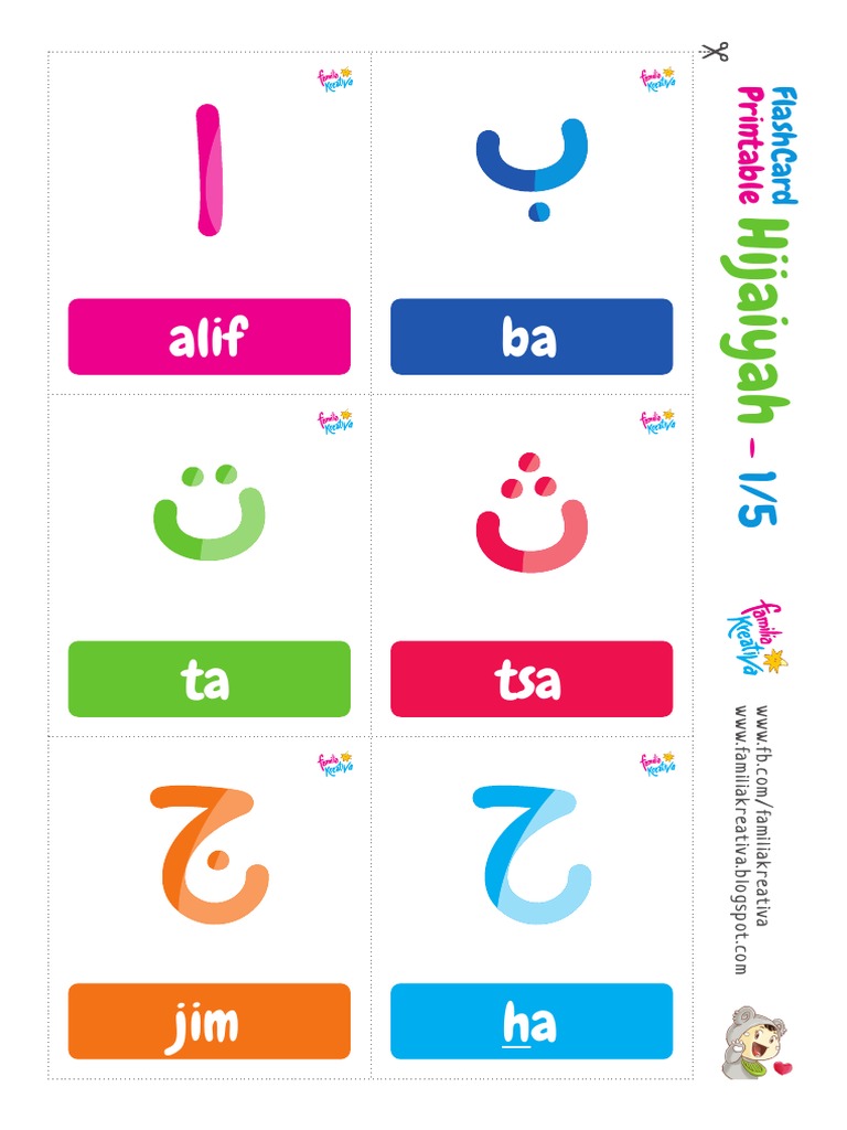 Flashcard Huruf Hijaiyah Printable | PDF