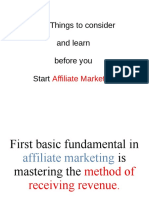 Four Things To Consider and Learn Before You Start Affiliate Marketing PDF
