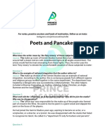 Poets and Pancakes Important Questions and Answers PDF