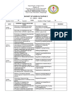 Budget of Work Filipino 5 3rd Latest