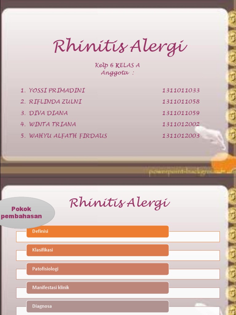 Klasifikasi dan Terapi Rhinitis Alergi | PDF | Kesehatan Holistik ...