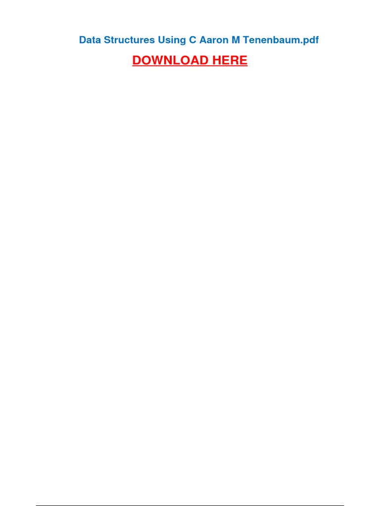Data Structures Using C Aaron M Tenenbaum PDF | PDF | C (Programming ...