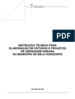 INSTRUÇÃO TÉCNICA PARA ELABORAÇÃO DE ESTUDOS E PROJETOS DE DRENAGEM URBANA DO MUNICÍPIO DE BELO HORIZONTE