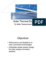 Solar Thermal Energy: Performance and Design of Conversion Systems