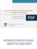 Selection of Appropriate Waterproofing Technique For Buildings