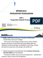 BPMM1013 Pengantar Pemasaran - Bab 1 - Pengenalan Kepada Pemasaran