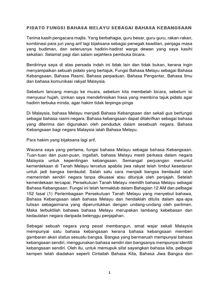 Cth Teks Pidato